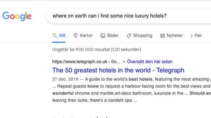 Typisk amerikansk hotellgoogling.