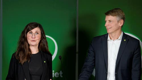 Miljöpartiets språkrör Märta Stenevi och Per Bolund.