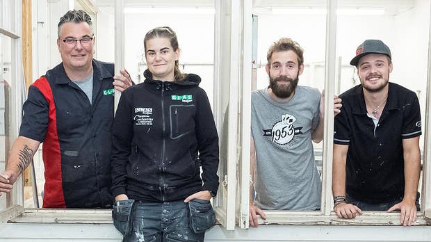 Urban Carlsson med barnen Therese, Andreas och Daniel.
