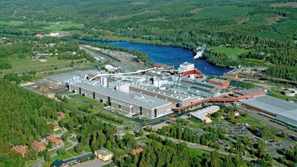 Kvarnsvedens pappersbruk i Borlänge, som nu ska bli batterifabrik i Northvolts regi.