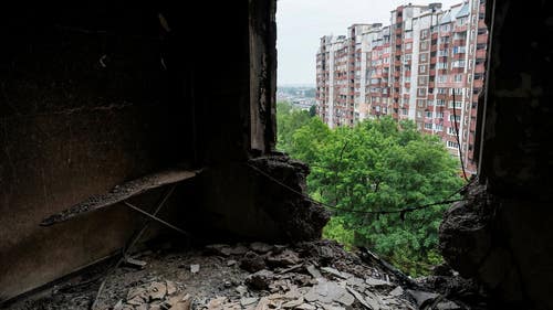 Lägenhet i Kharkiv på lördagen den 21 maj.