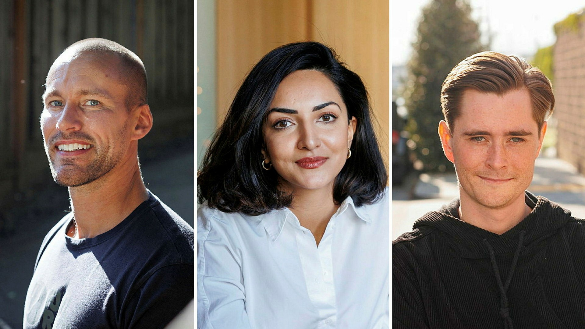 Christian Wiklund, vd för AI-bolaget Unitq, Sandy Sandhu, Business Sweden och Alfred Wahlforss, medgrundare av vårdbolaget Bemlo.