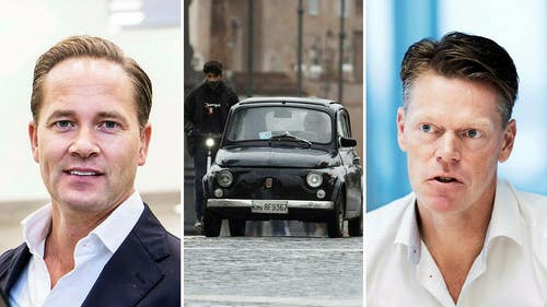 Cary Groups vd Anders Jensen, en Fiat 500 och Nordic Capitals vd Kristoffer Melinder.