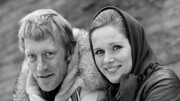 Max von Sydow och Liv Ullmann i Emmaboda inför inspelningen av Utvandrarna.