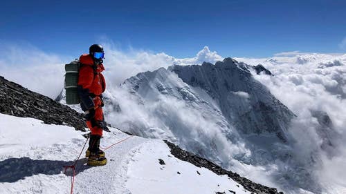 Entreprenören David Klint på Mount Everest.