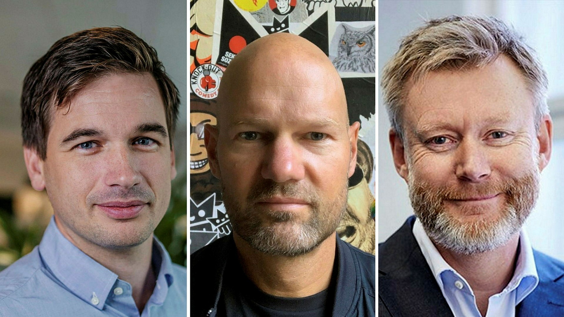 Tre vd:ar för budaktuella bolag: Carasents Daniel Öhman, Awardits Erik Grohman och Karnovs Pontus Bodelsson.