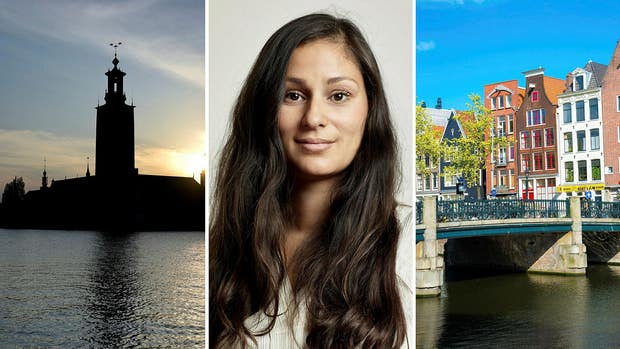 Indra Sharma, partner på det europeiska riskkapitalbolaget Peak med kontor i Amsterdam (höger i bild), Berlin och Stockholm (vänstra bilden).