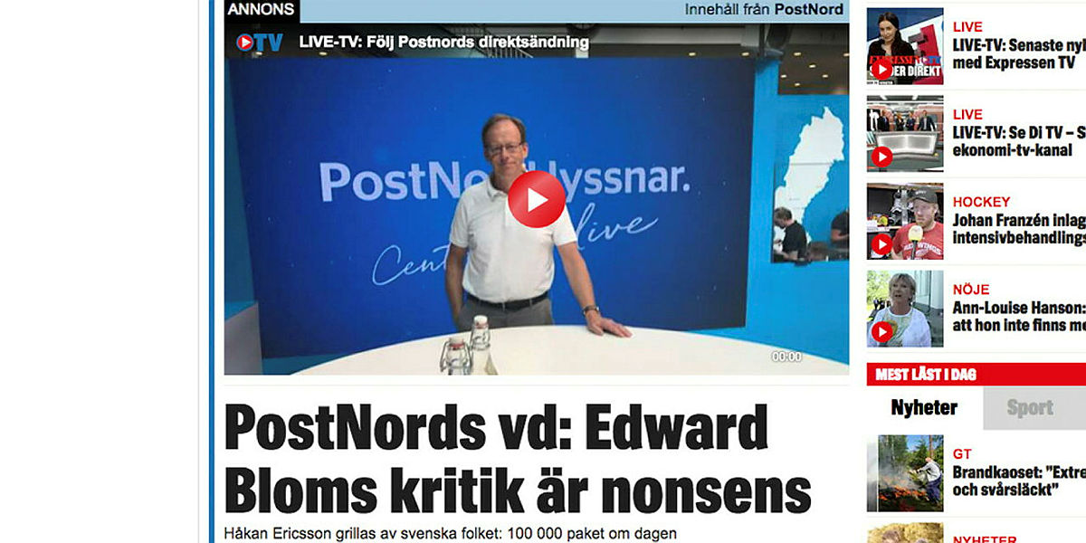 Postnord-chefer frågas ut – livesänds från Centralen - Resumé