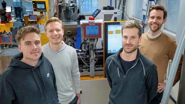 Från vänster: Nils Åsheim, Carl-Fredrik Hårsmar, Oscar Bengtsson och Eric Bengtsson, grundare och ägare av Add North.