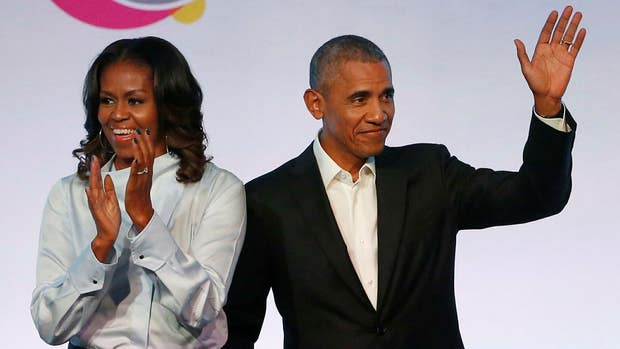USA:s förre president Barack Obama, med sin fru Michelle Obama.