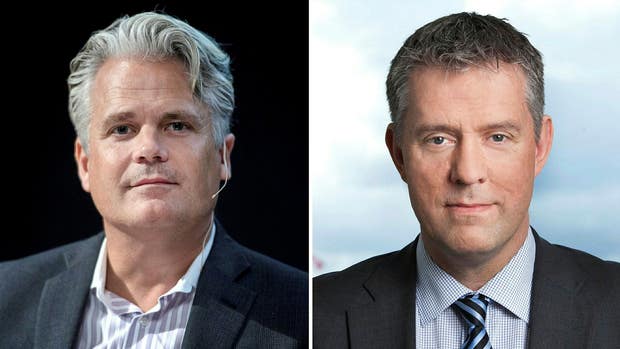 SEB:s chefsstrateg Johan Javeus och blockchain-fondens förvaltare Rickard Lundquist.
