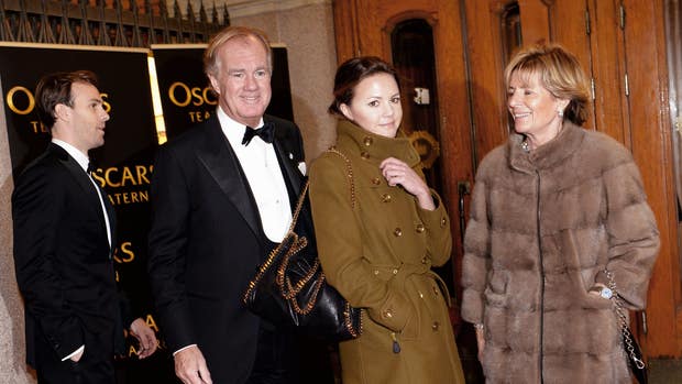 Charlotte Söderström (andra från höger) tillsammans med sin bror Tom Persson, far Stefan Persson och hans hustru Denise Persson.