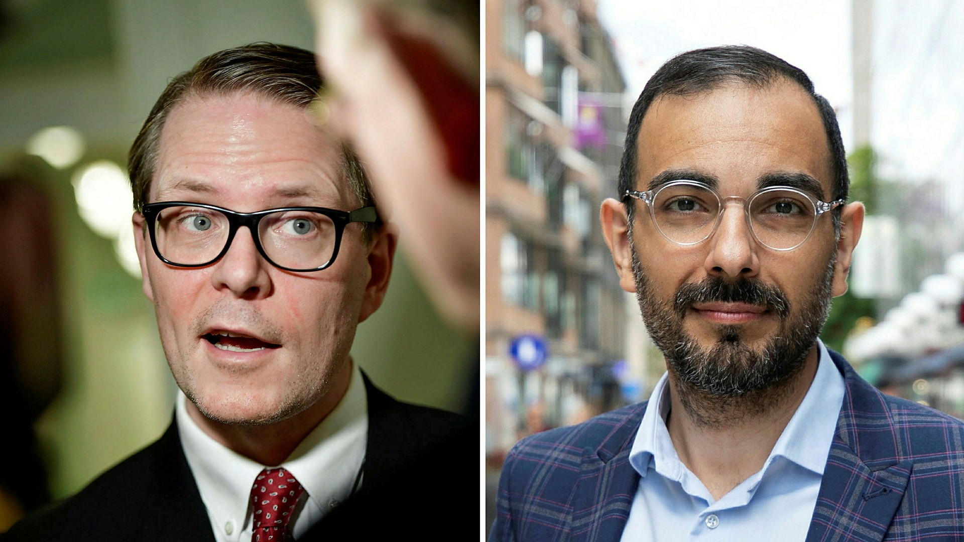 Lars Hjälmered, närings- och energipolitisk talesperson för Moderaterna, och Arman Teimouri, energi- och näringspolitisk talesperson för Liberalerna.