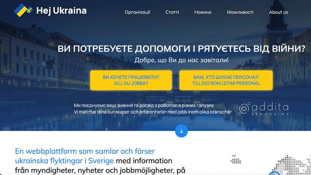 Målsättningen är att hejukraina.se ska bli Sveriges största informationsplattform för ukrainska flyktingar.