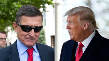 Michael Flynn, tidigare nationella säkerhetsrådgivare, och USA:s president Donald Trump.