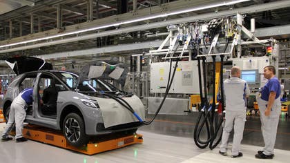 Produktion av Volkswagens elbil ID3 i den ombyggda fabriken i Zwickau.